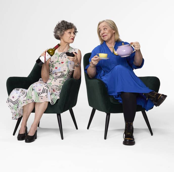 Judith Lucy and Kaz Cooke in Menopausal Night Out. Picture supplied