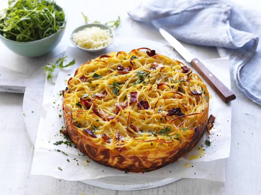 Cake Tin Carbonara is one of the delicious new recipes. Picture supplied