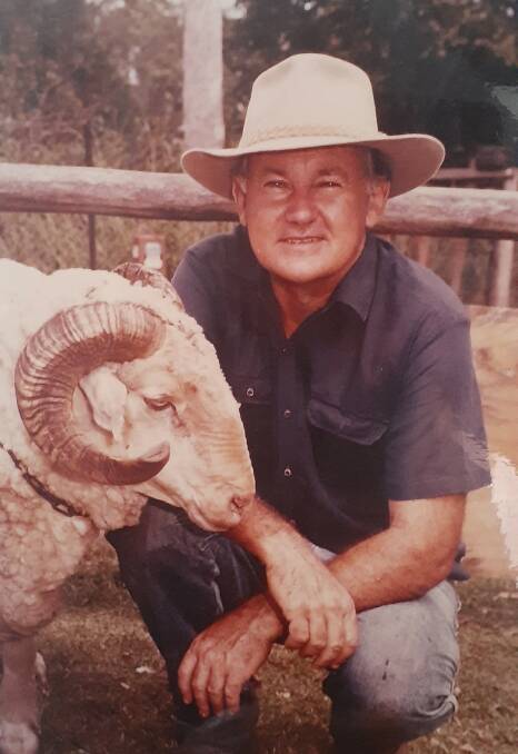 PROUD HISTORY: Ken Mander-Jones with one of the rams that featured in a world-renowned show at Australian Woolshed. 