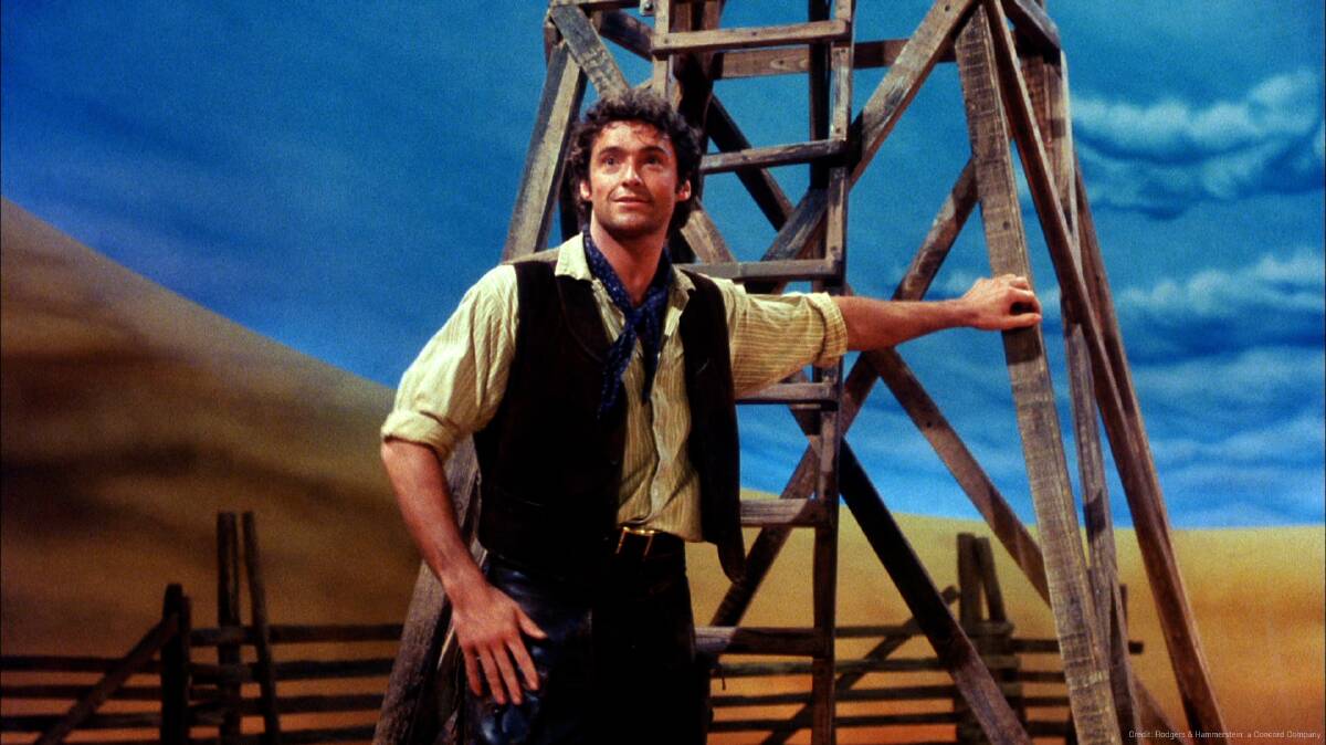 A still of Hugh Jackman in the filmed version of Oklahoma! Picture supplied