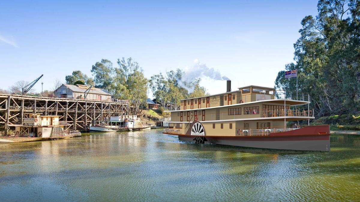 An artist's impression of the PS Australian Star at Echuca. Picture supplied. 