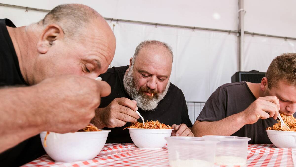 How much spaghetti can you eat to win the crown? Find out at Italian Festa in Victoria. Picture supplied