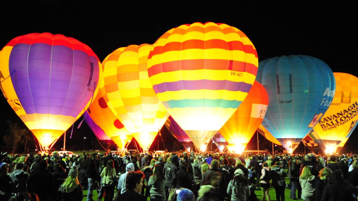 The Balloon Glow at Northam, WA as part of the 2017 National Ballooning Championships. Picture by Michelle Blackhurst