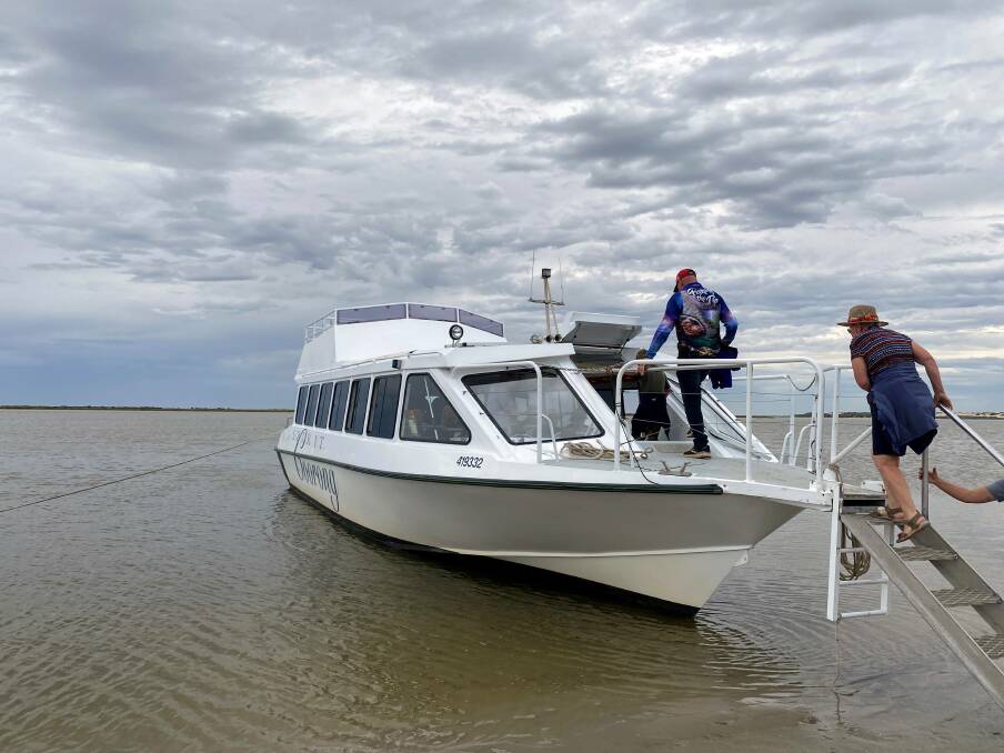 The Spirit of the Coorong edges out from Goolwa Wharf. Picture by Marie Barbieri