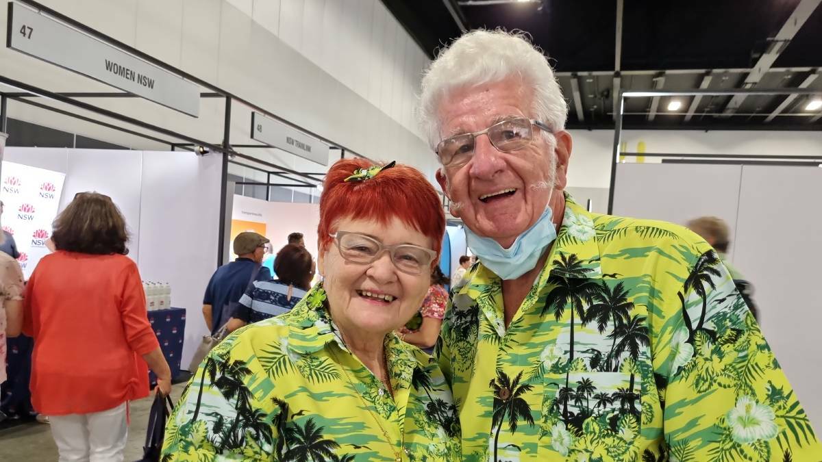 Annette Treloar and John Mineeff at the NSW Seniors Festival Expo at Exhibition Centre, Sydney, on Thursday, February 2, 2023, as part of NSW Seniors Festival 2023. Picture by John Piggott