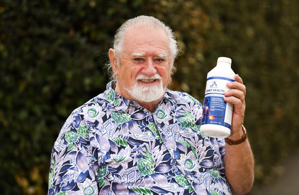 Glenn Rampton from Quirindi, QLD with a bottle of Arborvitae Joint Health. Picture supplied