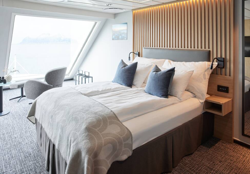 The spacious Superior Panorama cabin, Havila Voyages. Picture by Johan Holmquist