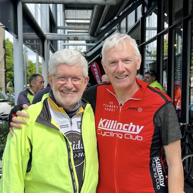 Broadcast veteran Keith Conlon with Bike Ireland's Jeff Aiken at a Ride with Keith event in March 2023.Picture supplied