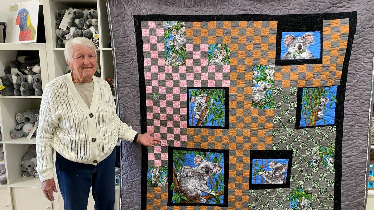 Dulcie Ryan and her koala quilt. Picture supplied