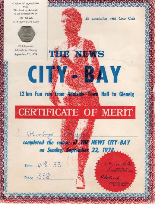 Rodney Biggs's Certificate of Merit certificate for completing The News City-Bay in 1974. Picture supplied