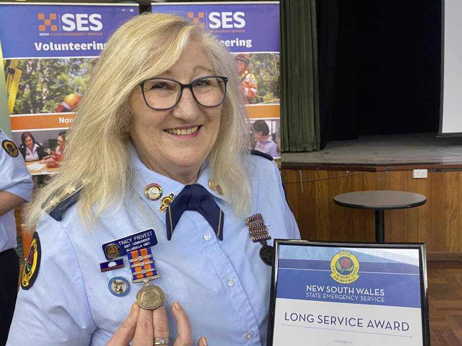 Ulladulla SES Unit Commander Tracy Provest has been recognised for 50 years of dedication to the SES. Picture by Glenn Ellard.