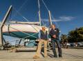 Port Dalrymple Yacht Club commodore Barrie McIndoe with Enviroslip committee member Peter Sluce. Picture by Phillip Biggs