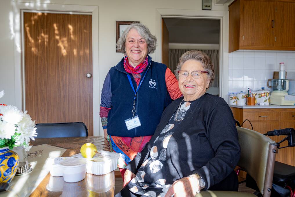 Meals on wheels volunteer Ruth Flowers with Joyce Wilson. Picture by Eddie Guerrero