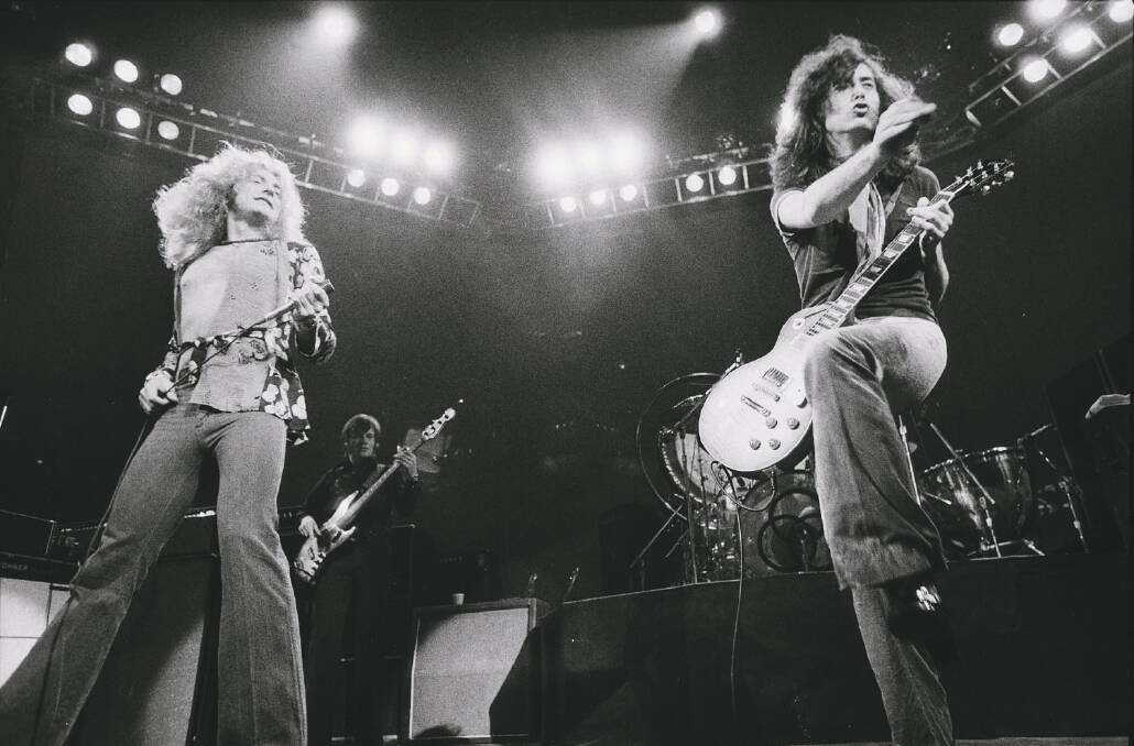 Robert Plant and Jimmy Page in full flight during Led Zeppelin's '70s prime. Picture file