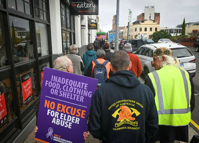 Cameron Street, Launceston. COTA Tasmania's annual Walks Against Elder Abuse
Picture: Paul Scambler. The Examiner.
