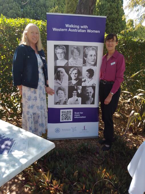 Margaret's two daughters L-R: Liz Kemp& Louise Fry, at the launch of the walk trail. Photographer: Karen Wheatland.