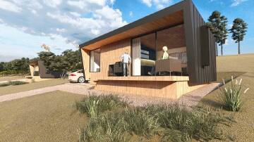 Architect impression of the one-bedroom luxury eco-pods proposed to be built at Wayward Winery in Waubra.