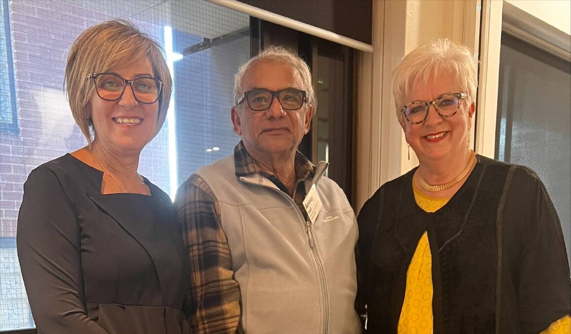 COTA community speaker Anoop Sud with SydWest Multicultural Services chief executive Elfa Moraitakis and COTA NSW president Joan Hughes. Picture supplied