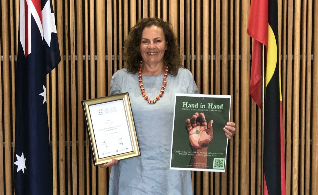 Joanna Robertson received Freemantle Council's Active Citizen of the Year award for establishing the Hand in Hand - Kidogo Irish Aboriginal Festival. This year's event takes place at Kidogo Arthouse from March 17-19 Picture by Tracy Routledge