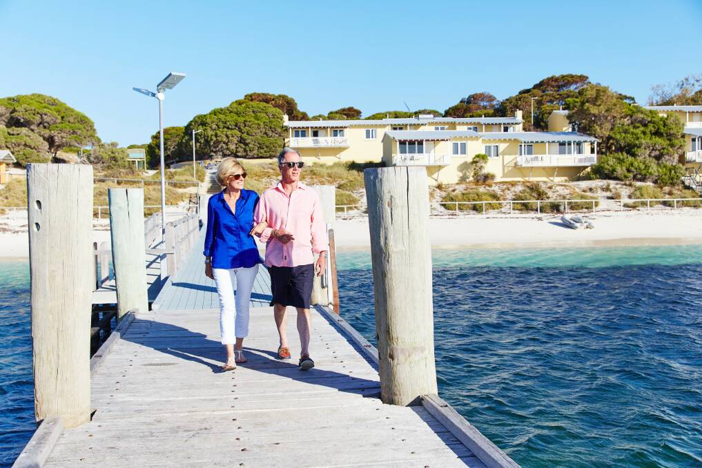Geordie Bay jetty is a pleasant spot to idle away some time on a walk. Picture supplied by Rottnest Island Authority.
