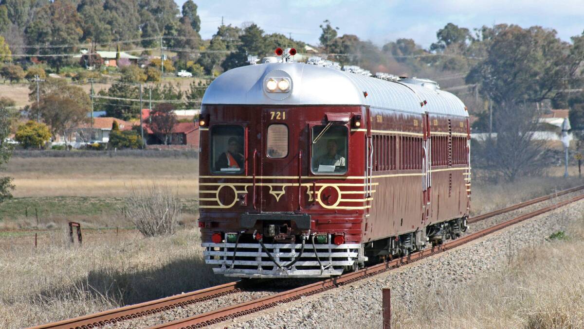Railway Adventures' restored 631/7 railmotor, which will take train and pl;ane enthusiasts to Temora for the air display. Picture supplied by Railway Adventures. 