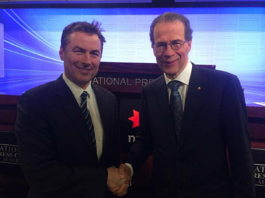 Australian Federation of Disability Organisations chief executive Matt Wright with NDIS chair Bruce Bonyhady.