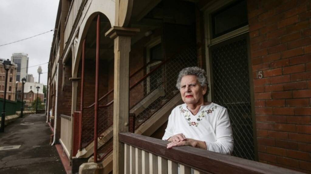 Patricia Tiedeman outside her house in Millers Point.