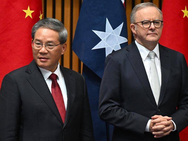 Chinese Premier Li Qiang and Prime Minister Anthony Albanese are set to meet again in Perth. (Lukas Coch/AAP PHOTOS)