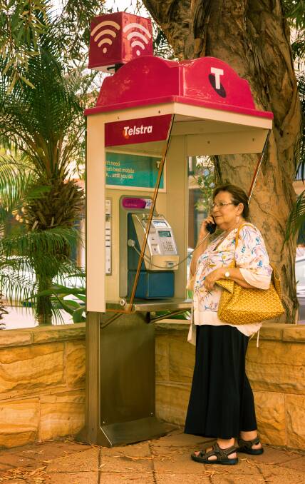 A public phone is a fixed line service and may be able to remain active during a disaster. Telstra is upgrading 1000 public phones in disaster-prone areas so people can keep in touch. Picture supplied